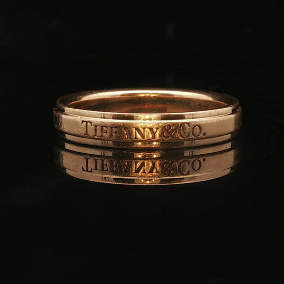 Tiffany & Co. 18k Yellow Gold Solid 4mm Band Ring Size 9