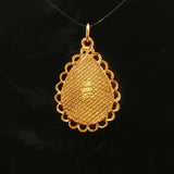 24k Pure Yellow Gold 5.9g Fancy Buddha Praying Pendant 1.2"