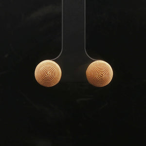 18k Yellow Gold 3.5g Swirl Button Stud Earrings
