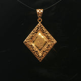 21k Yellow Gold 1.5g Light Filigree Floral Pendant 1.25"