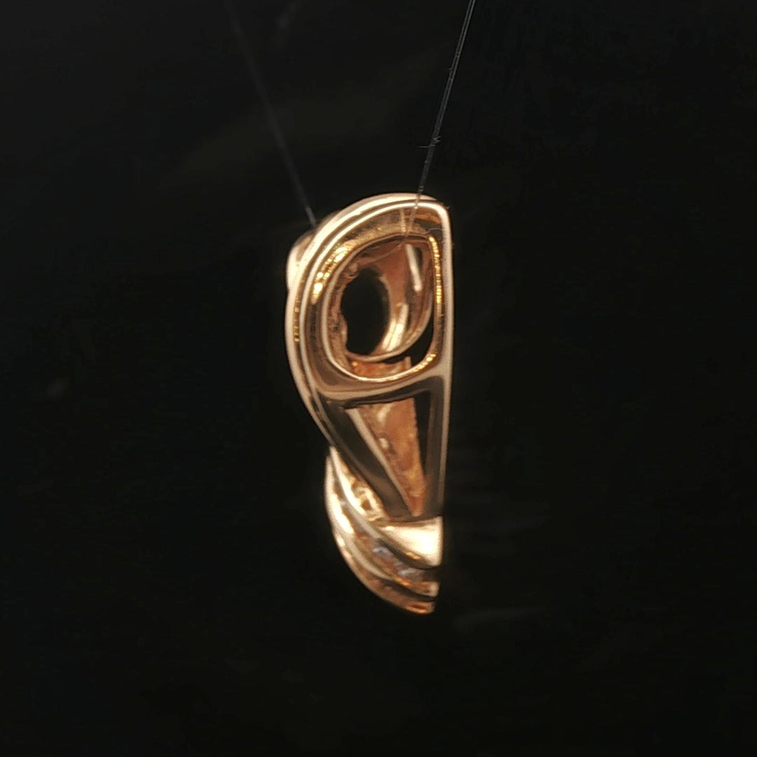 14k Yellow Gold and 1.5cttw Diamond Large Heart Pendant 1"