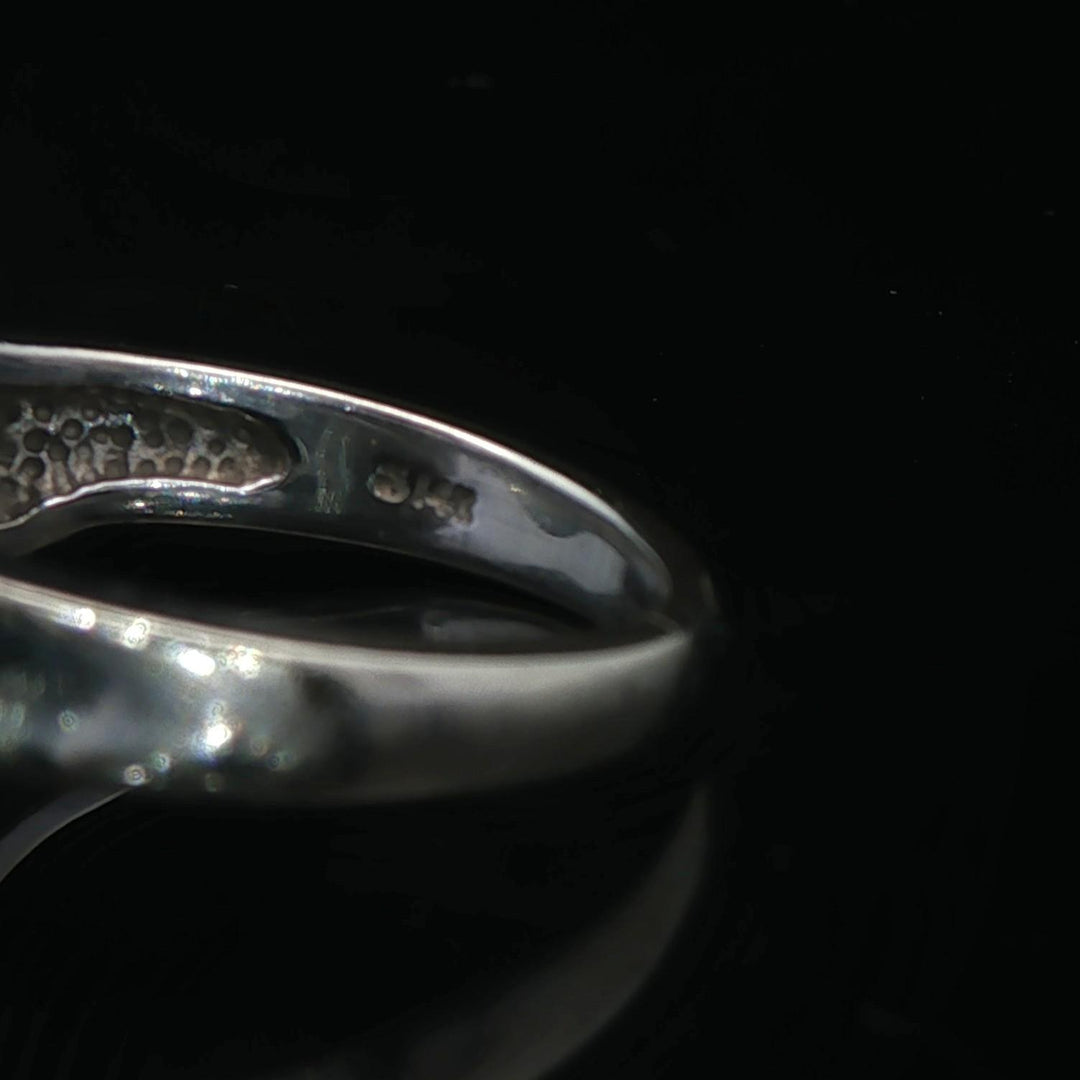 14k White Gold and 0.60ct Solitaire Diamond Bypass Ring Size 7