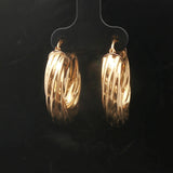 18k Yellow Gold 5g Vinage Ladies UnoAErre Spiral Twist Hoop Earrings Italy 1"