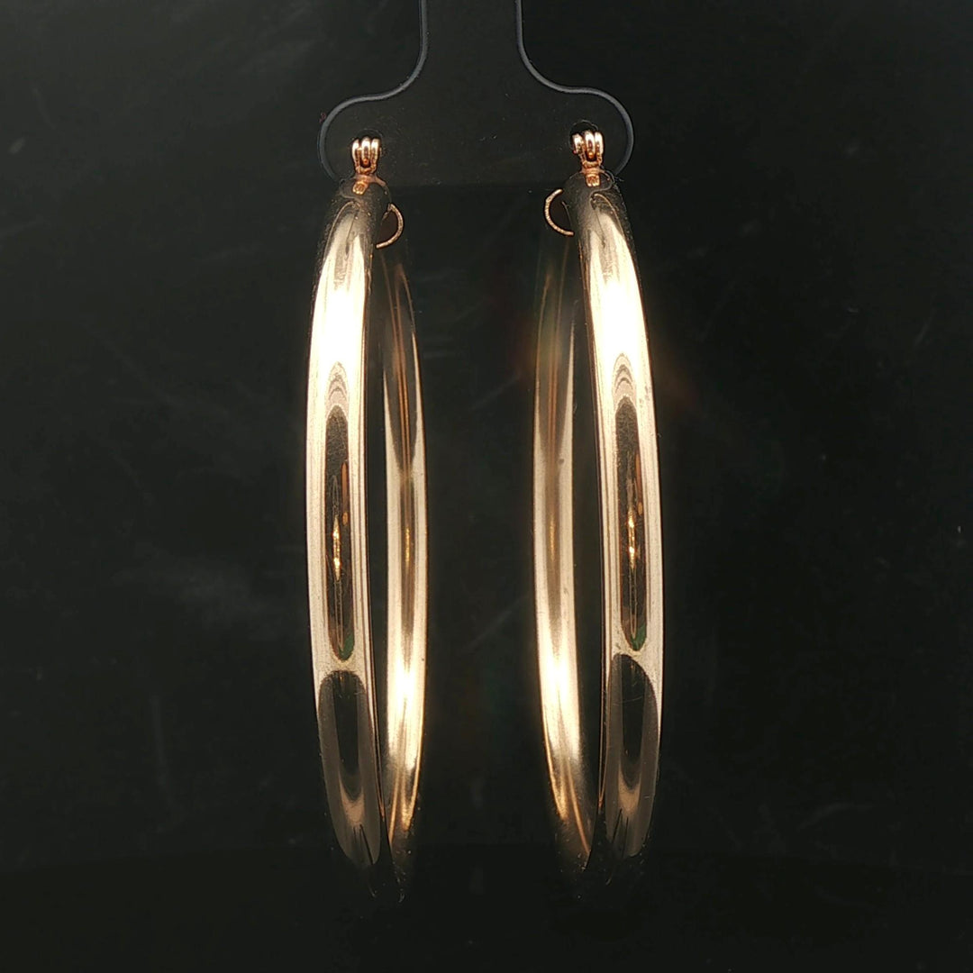 14k Yellow Gold 10.8g Large Ladies Polished Hoop Earrings 2.5"