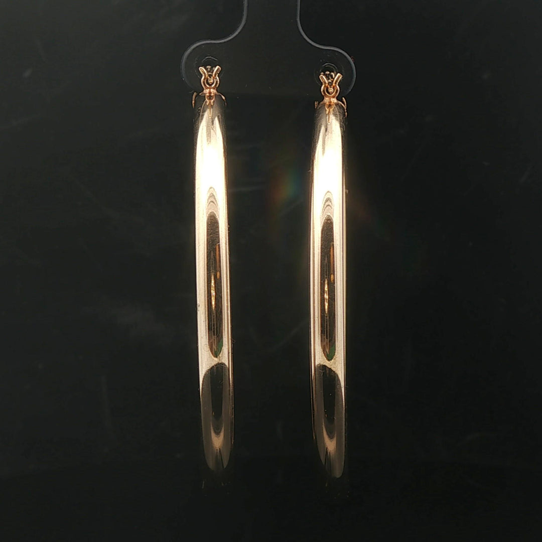 14k Yellow Gold 10.8g Large Ladies Polished Hoop Earrings 2.5"