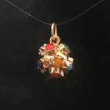 19k Portuguese Yellow Gold and Cabochon Glass Sputnik Charm