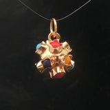 19k Portuguese Yellow Gold and Cabochon Glass Sputnik Charm