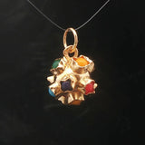 19k Portuguese Yellow Gold and Cabochon Glass Sputnik Charm