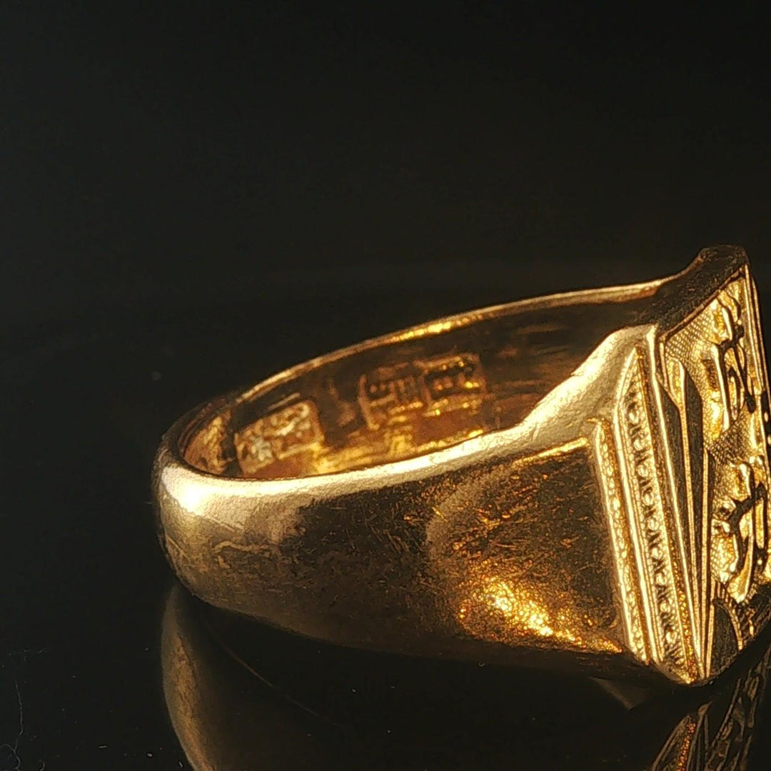 24k Pure Yellow Gold 6.9g Solid Good Fortune Success Wrap Ring Size 6.5