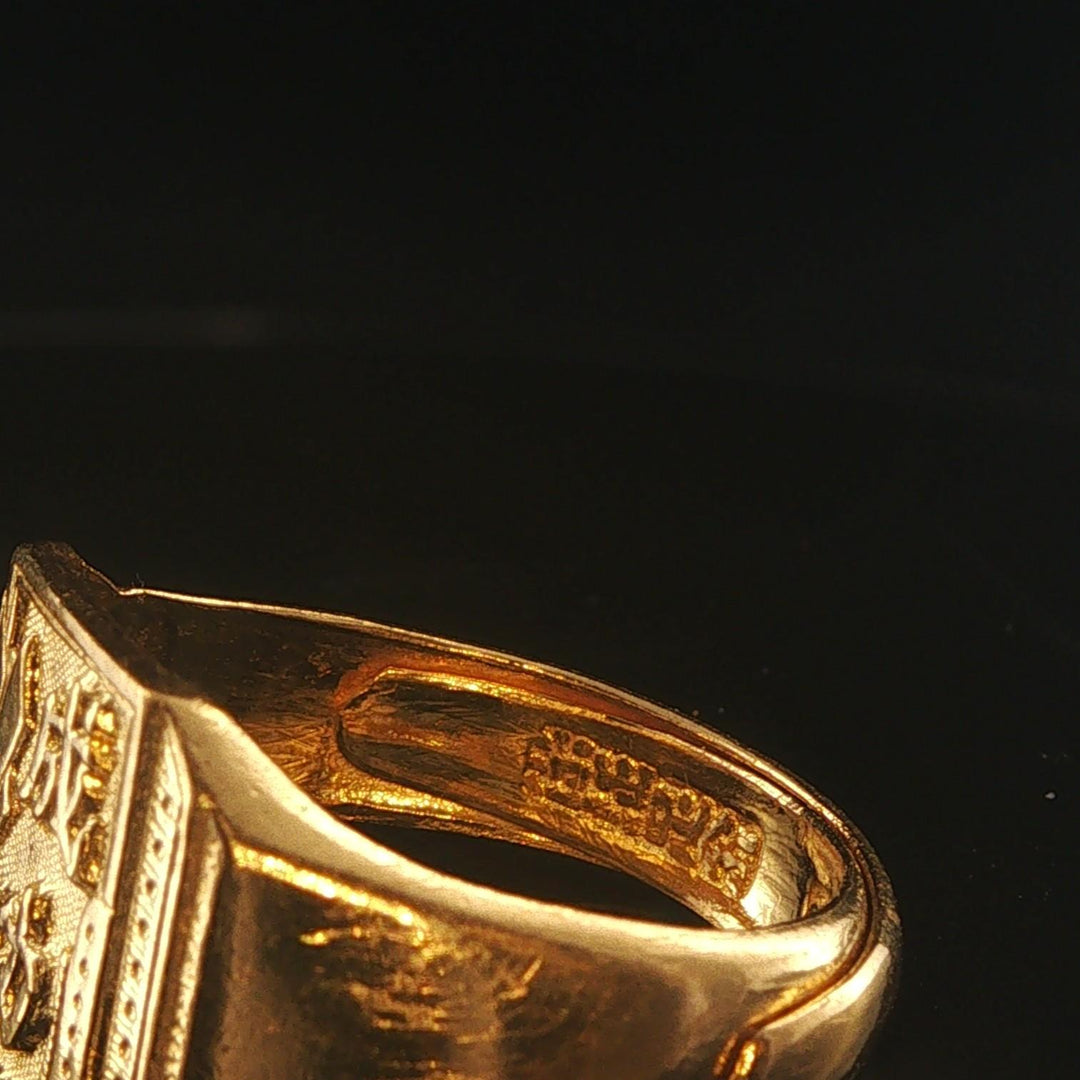 24k Pure Yellow Gold 6.9g Solid Good Fortune Success Wrap Ring Size 6.5