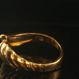 24k Pure Yellow Gold 6g Solid Bypass Band Ring Size 6
