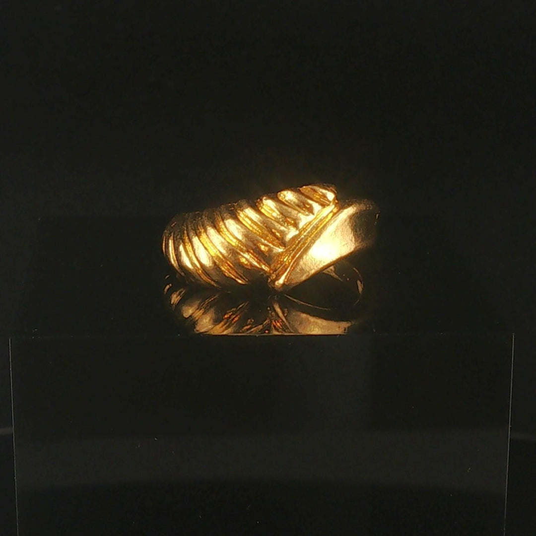 24k Pure Yellow Gold 6g Solid Bypass Band Ring Size 6
