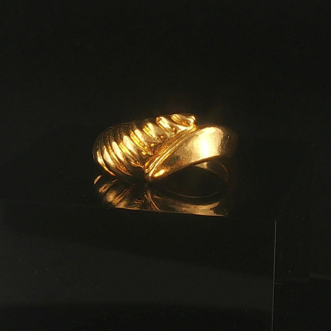 24k Pure Yellow Gold 6g Solid Bypass Band Ring Size 6