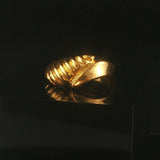 24k Pure Yellow Gold 6g Solid Bypass Band Ring Size 6