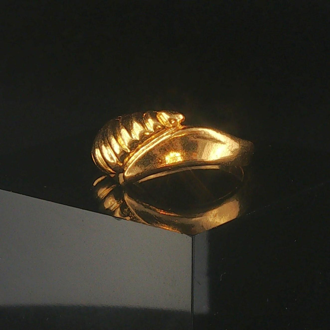 24k Pure Yellow Gold 6g Solid Bypass Band Ring Size 6