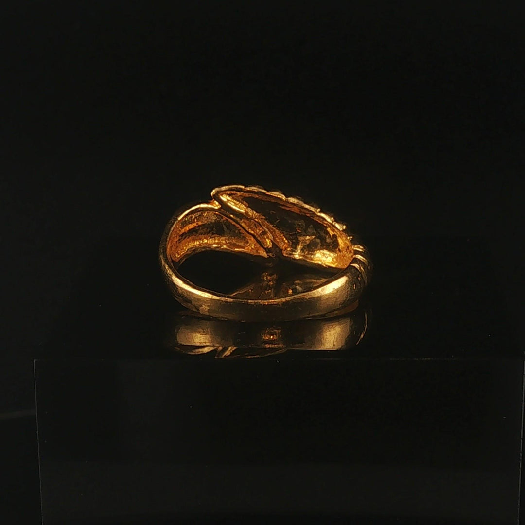 24k Pure Yellow Gold 6g Solid Bypass Band Ring Size 6