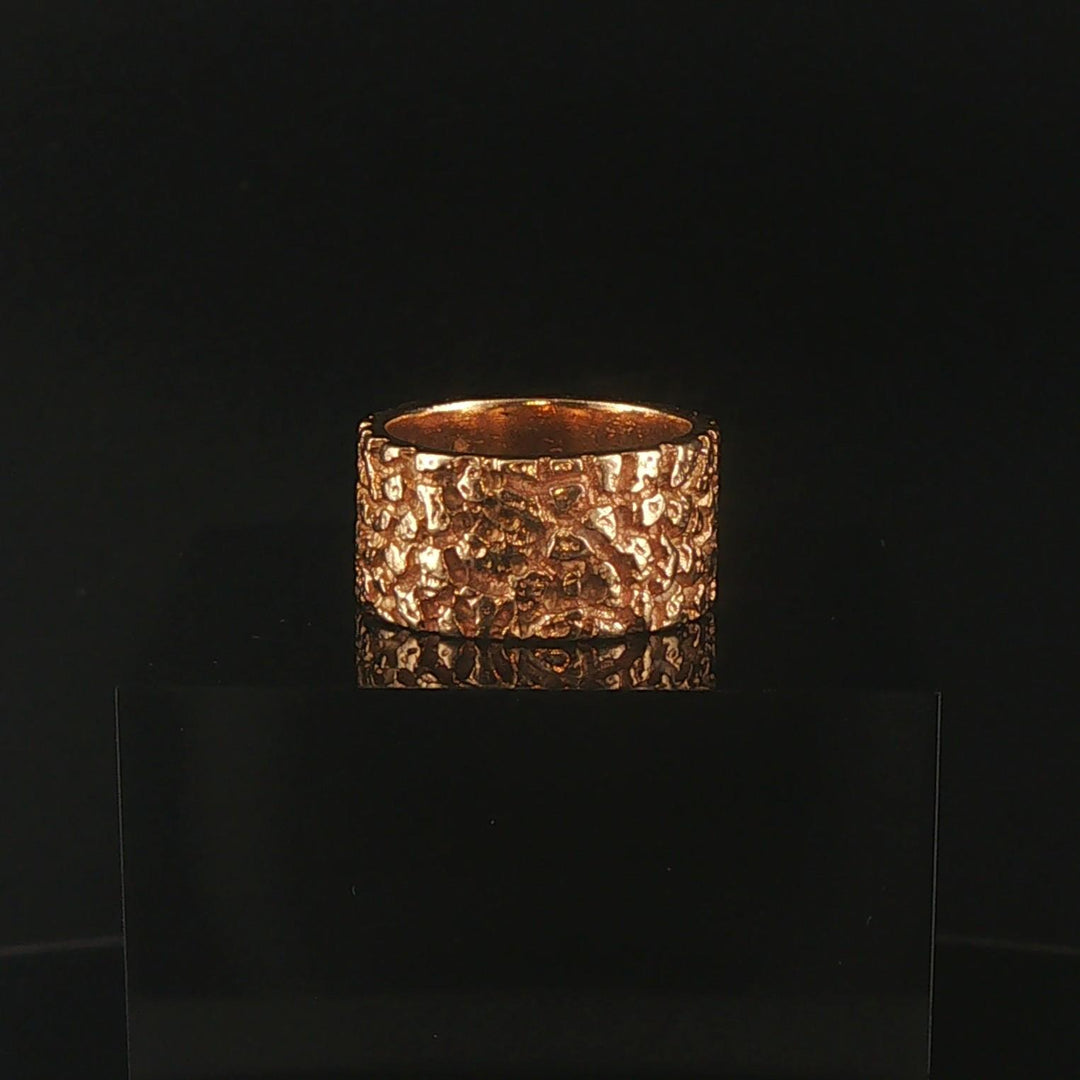 14k Yellow Gold 9.6g Solid Heavy Vintage Chunky Nugget Band Ring Size 5