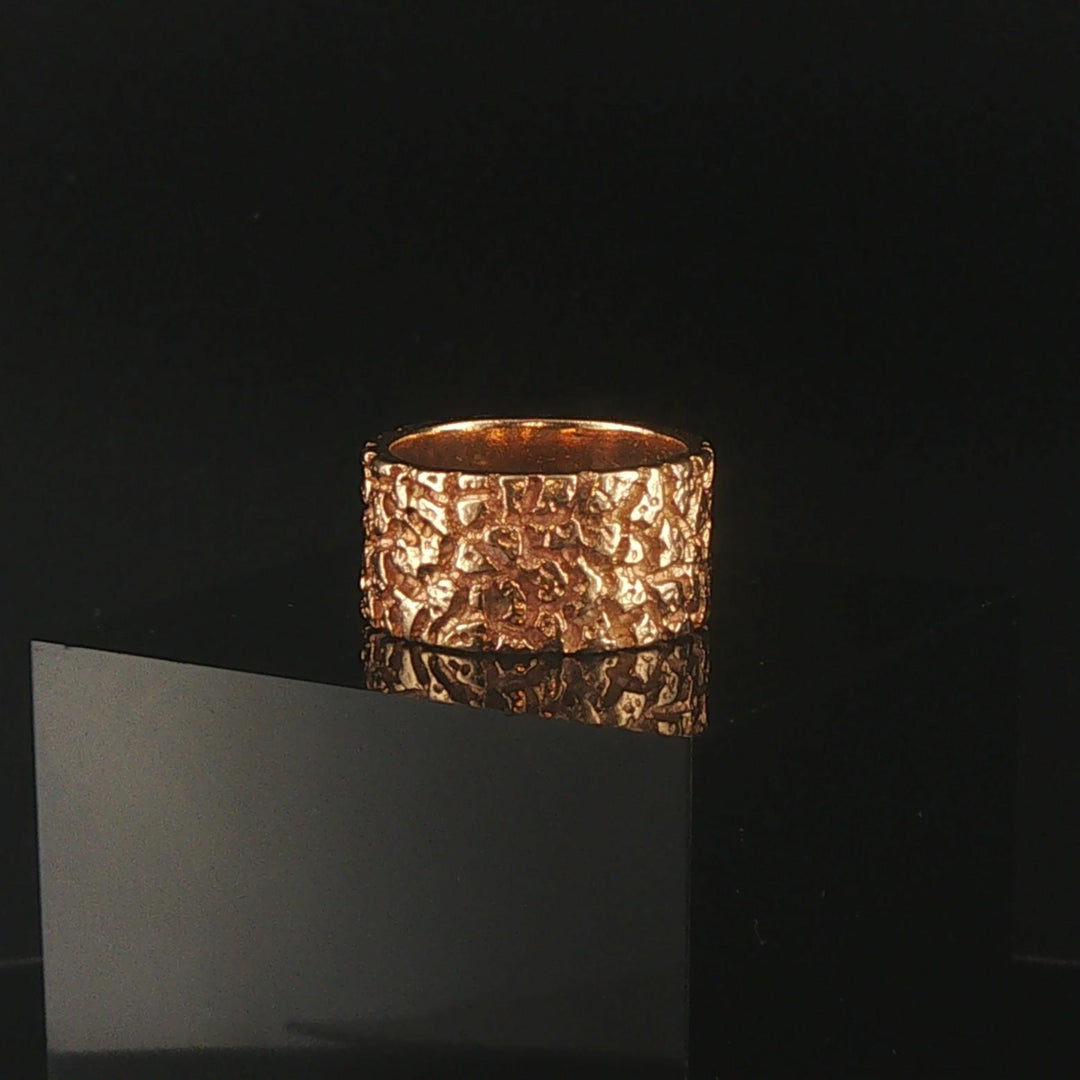 14k Yellow Gold 9.6g Solid Heavy Vintage Chunky Nugget Band Ring Size 5