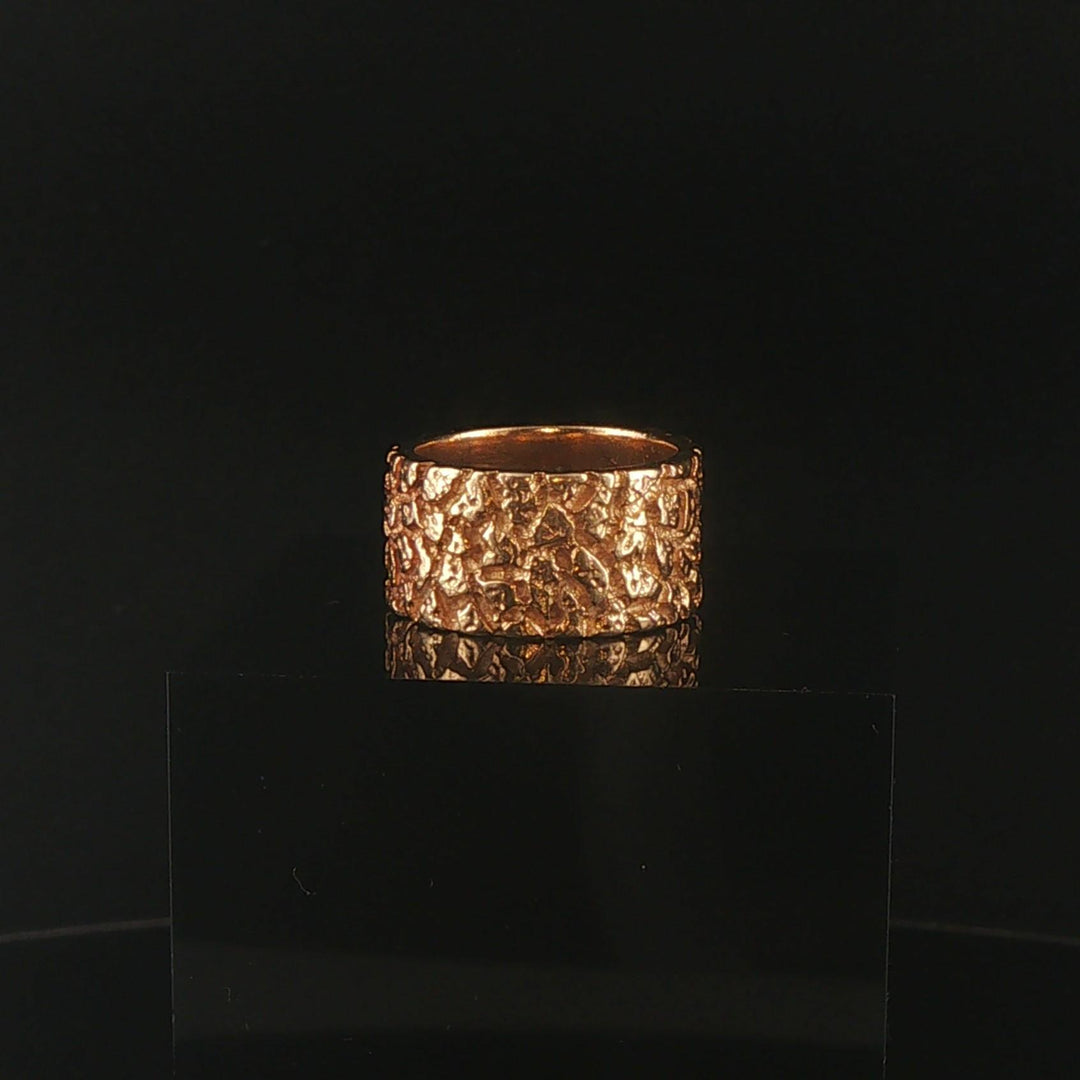 14k Yellow Gold 9.6g Solid Heavy Vintage Chunky Nugget Band Ring Size 5