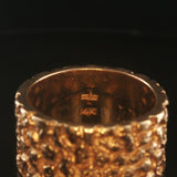 14k Yellow Gold 9.6g Solid Heavy Vintage Chunky Nugget Band Ring Size 5