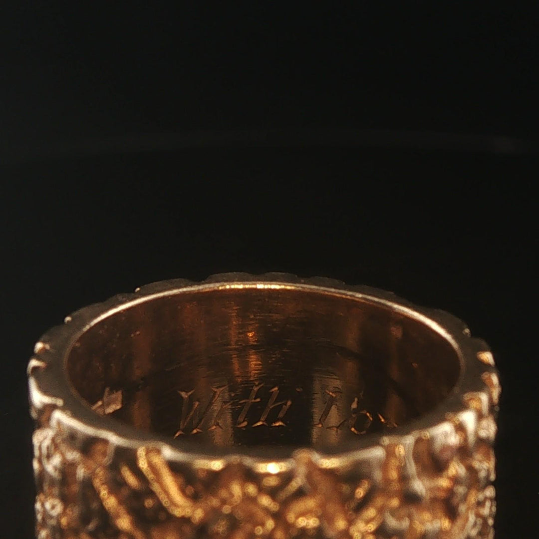 14k Yellow Gold 9.6g Solid Heavy Vintage Chunky Nugget Band Ring Size 5
