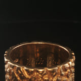 14k Yellow Gold 9.6g Solid Heavy Vintage Chunky Nugget Band Ring Size 5