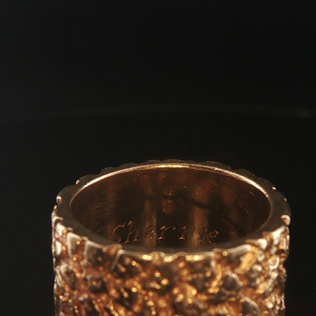 14k Yellow Gold 9.6g Solid Heavy Vintage Chunky Nugget Band Ring Size 5