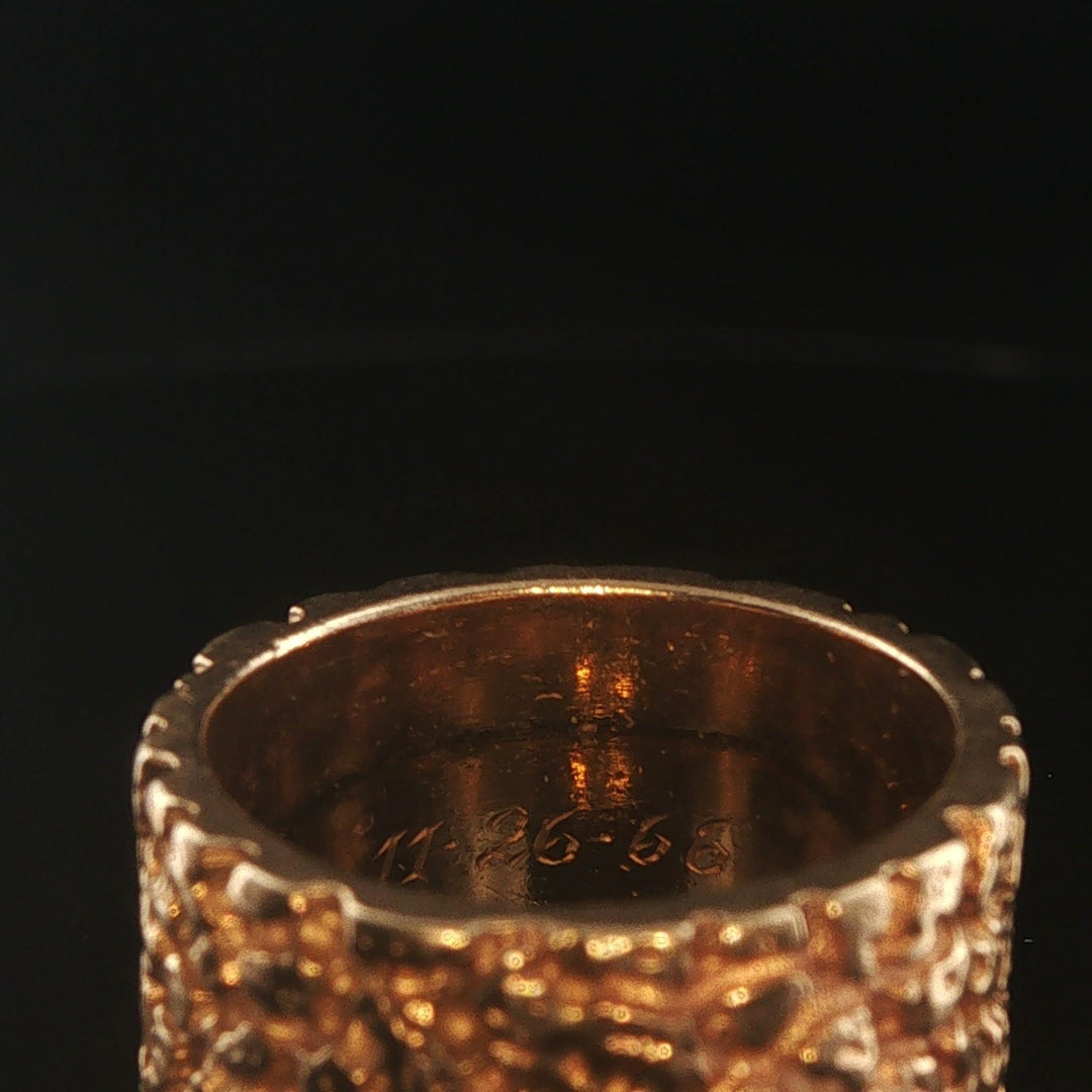 14k Yellow Gold 9.6g Solid Heavy Vintage Chunky Nugget Band Ring Size 5