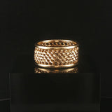 14k Yellow Gold 5.2g Imperial Gold 11mm Mirror Bar Band Ring Size 8.5