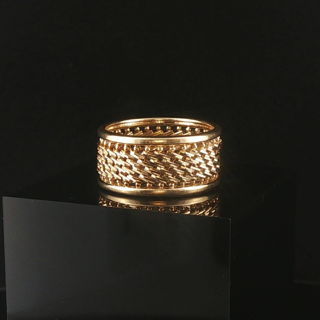 14k Yellow Gold 5.2g Imperial Gold 11mm Mirror Bar Band Ring Size 8.5