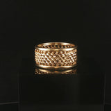 14k Yellow Gold 5.2g Imperial Gold 11mm Mirror Bar Band Ring Size 8.5