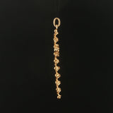 18k Yellow Gold and Black Enamel Vintage Long Cross Pendant 2.25"