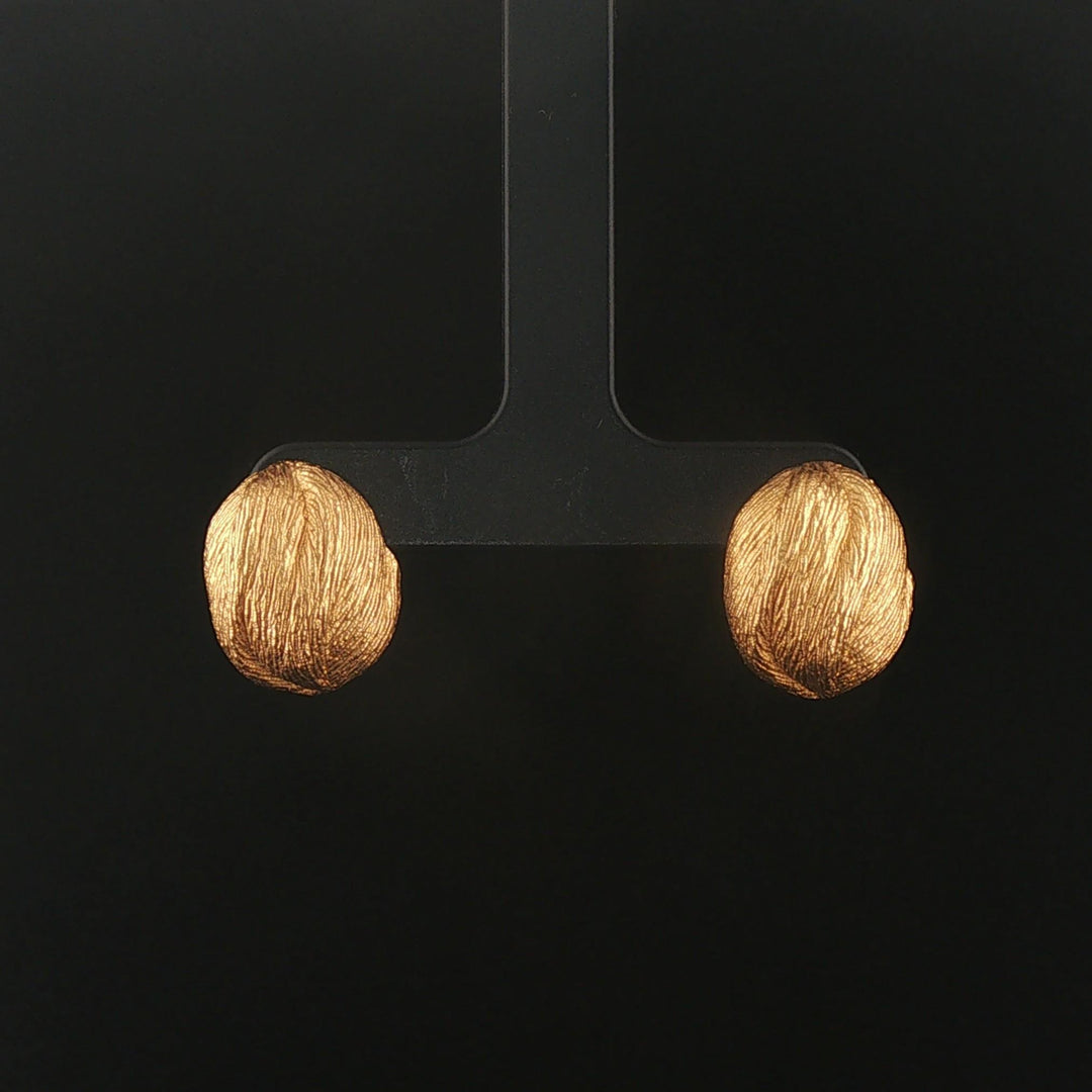 Roberto Coin 18k Yellow Gold Vintage Brushed Finish Stud Earrings Italy