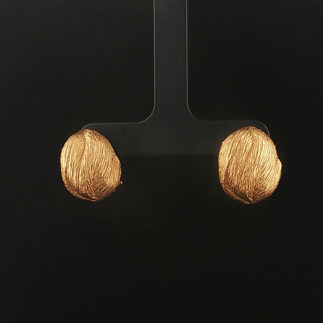 Roberto Coin 18k Yellow Gold Vintage Brushed Finish Stud Earrings Italy