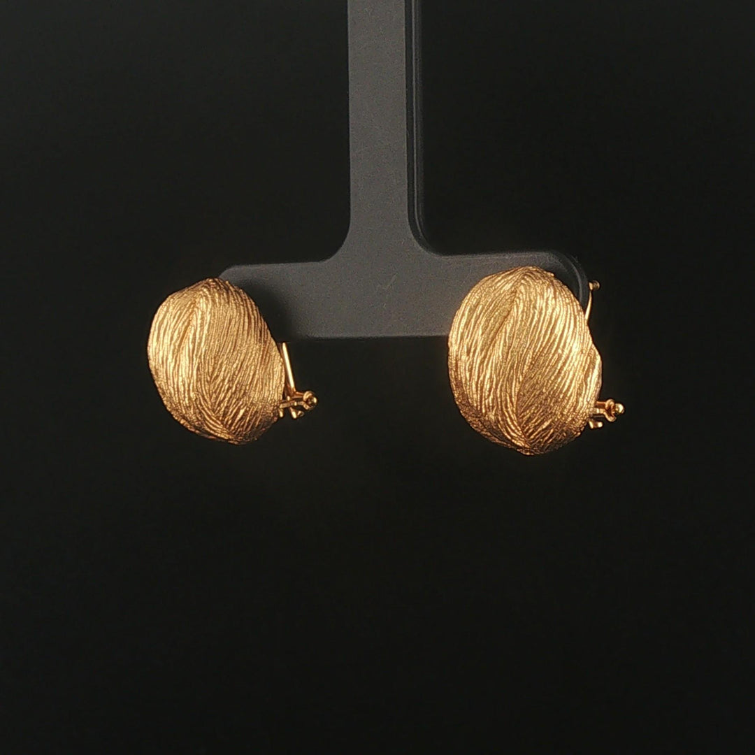 Roberto Coin 18k Yellow Gold Vintage Brushed Finish Stud Earrings Italy