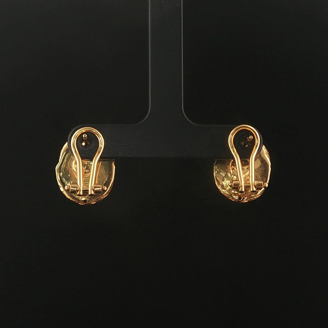 Roberto Coin 18k Yellow Gold Vintage Brushed Finish Stud Earrings Italy