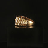 18k Yellow Gold Emerald and Diamond Men's Ring Size 10.25