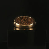 18k Yellow Gold Emerald and Diamond Men's Ring Size 10.25