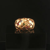 LeVian 14k Yellow Gold Multi Gemstone Basketweave Ring Size 6.75