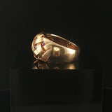 LeVian 14k Yellow Gold Multi Gemstone Basketweave Ring Size 6.75