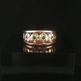 14k Yellow Gold Multi Gemstone and Diamond Vintage Band Ring Size 6