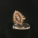 14k Yellow Gold Sapphire and 0.30cttw Diamond Cluster Ring Size 11