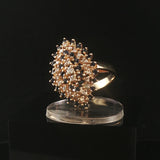 14k Yellow Gold Sapphire and 0.30cttw Diamond Cluster Ring Size 11