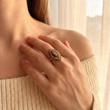 14k Yellow Gold Sapphire and 0.30cttw Diamond Cluster Ring Size 11