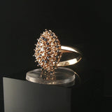 14k Yellow Gold Sapphire and 0.30cttw Diamond Cluster Ring Size 11