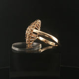14k Yellow Gold Sapphire and 0.30cttw Diamond Cluster Ring Size 11