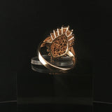 14k Yellow Gold Sapphire and 0.30cttw Diamond Cluster Ring Size 11