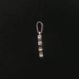 14k White Gold and Bezel Set Pink Quartz Cross Pendant 1"