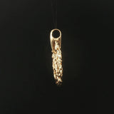 14k Yellow Gold and Diamond Byzantine Circle Pendant 1.2"