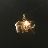 18k Yellow and White Gold 7.8g Mother and Child Elephant Charm Pendant